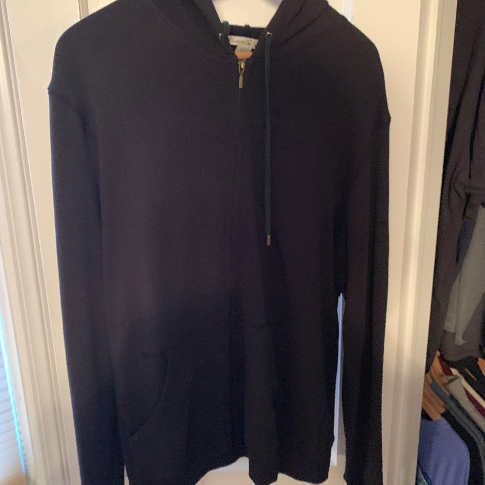 Men's Black Large Kenneth Cole Full Zip Hooded Sweatshirt - Picture 4 of 4